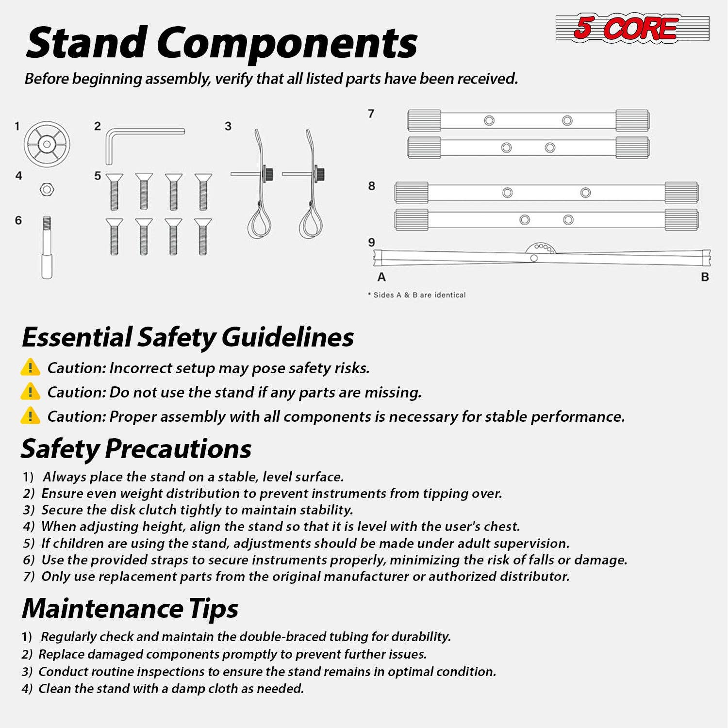 K Cube Inc - Wholesale Music Accessory - 5 Core Keyboard Stand Adjustable Key Board Pianos Holders8