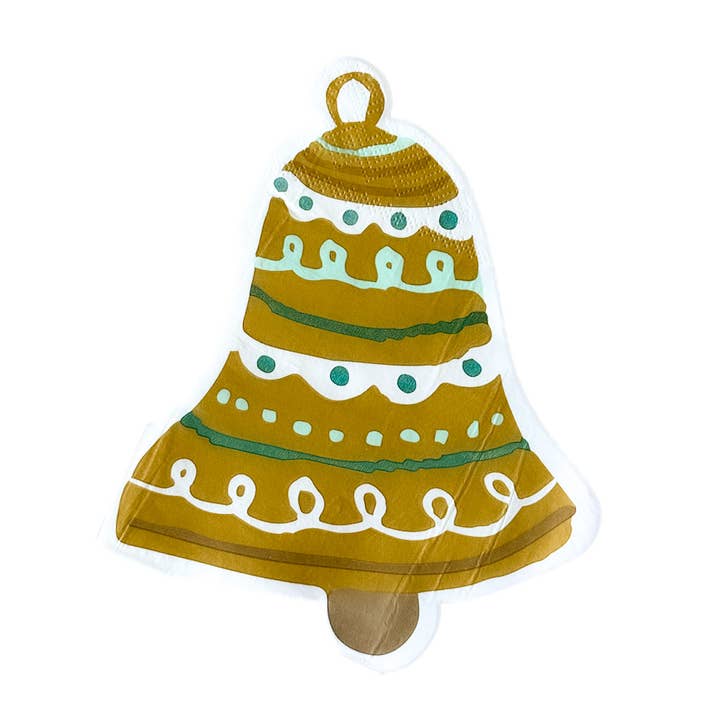 Vintage Christmas Bell Napkins for wholesale by Busy Mama Party Co.