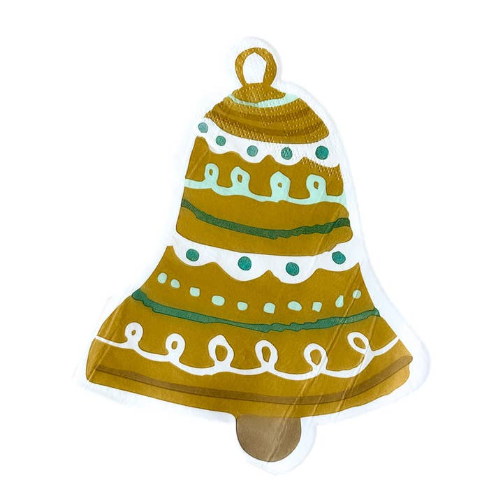 Busy Mama Party Co. - Wholesale Disposable Napkin - Vintage Christmas Bell Napkins0