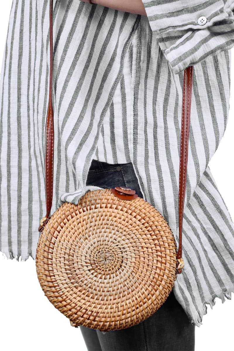 Cap Zone – wholesale Axelväska - Dam – Äkta rottingväska med hårt skal i macaron-stil3