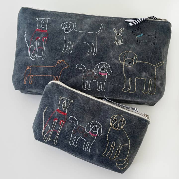 Dogs Waxed Canvas Pouch for wholesale by K Studio