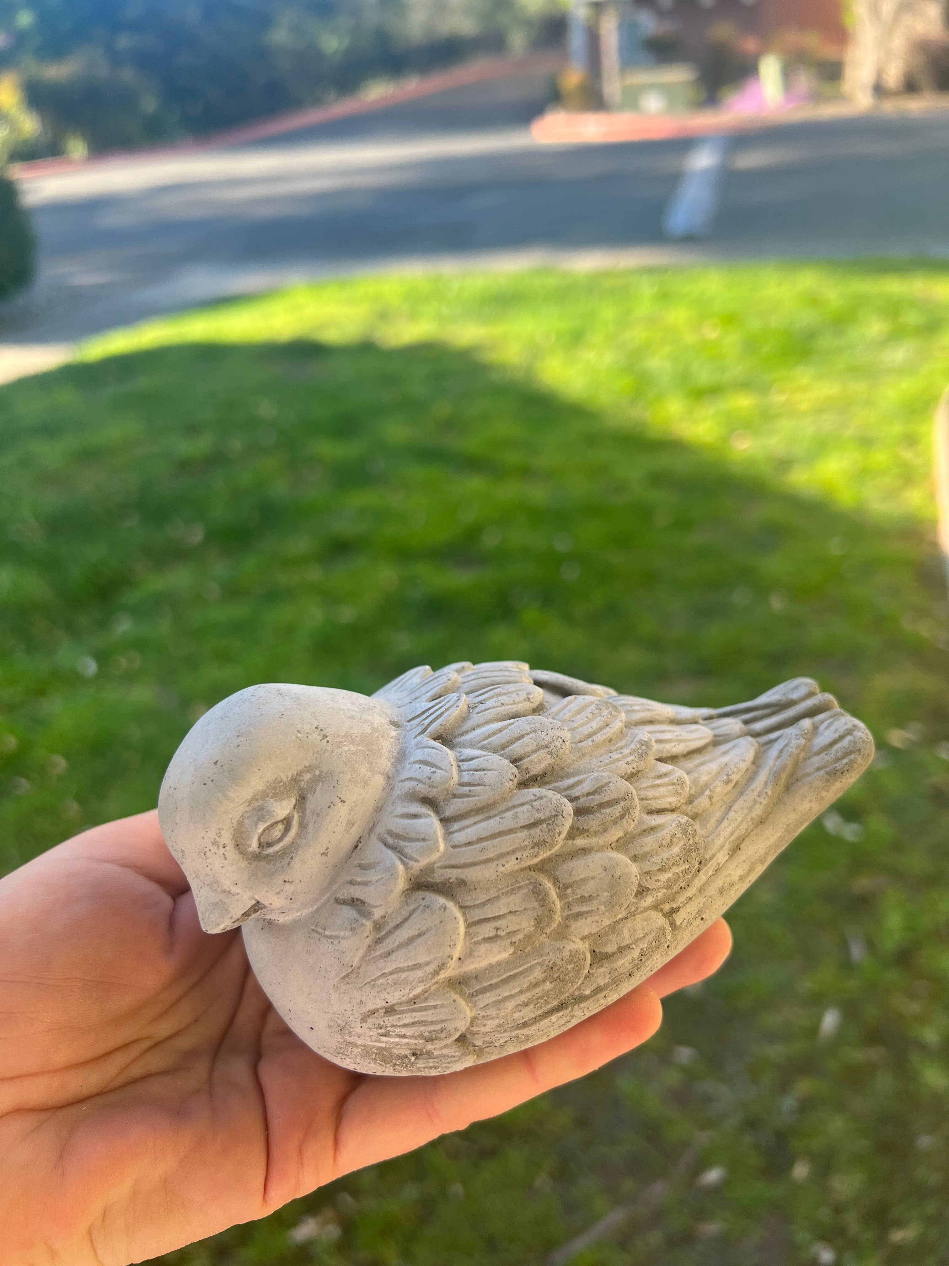 Backyard Stone Art - Wholesale Outdoor Ornament/Decor - Adorable Concrete Puffy Chubby Bird Statue Figurine1