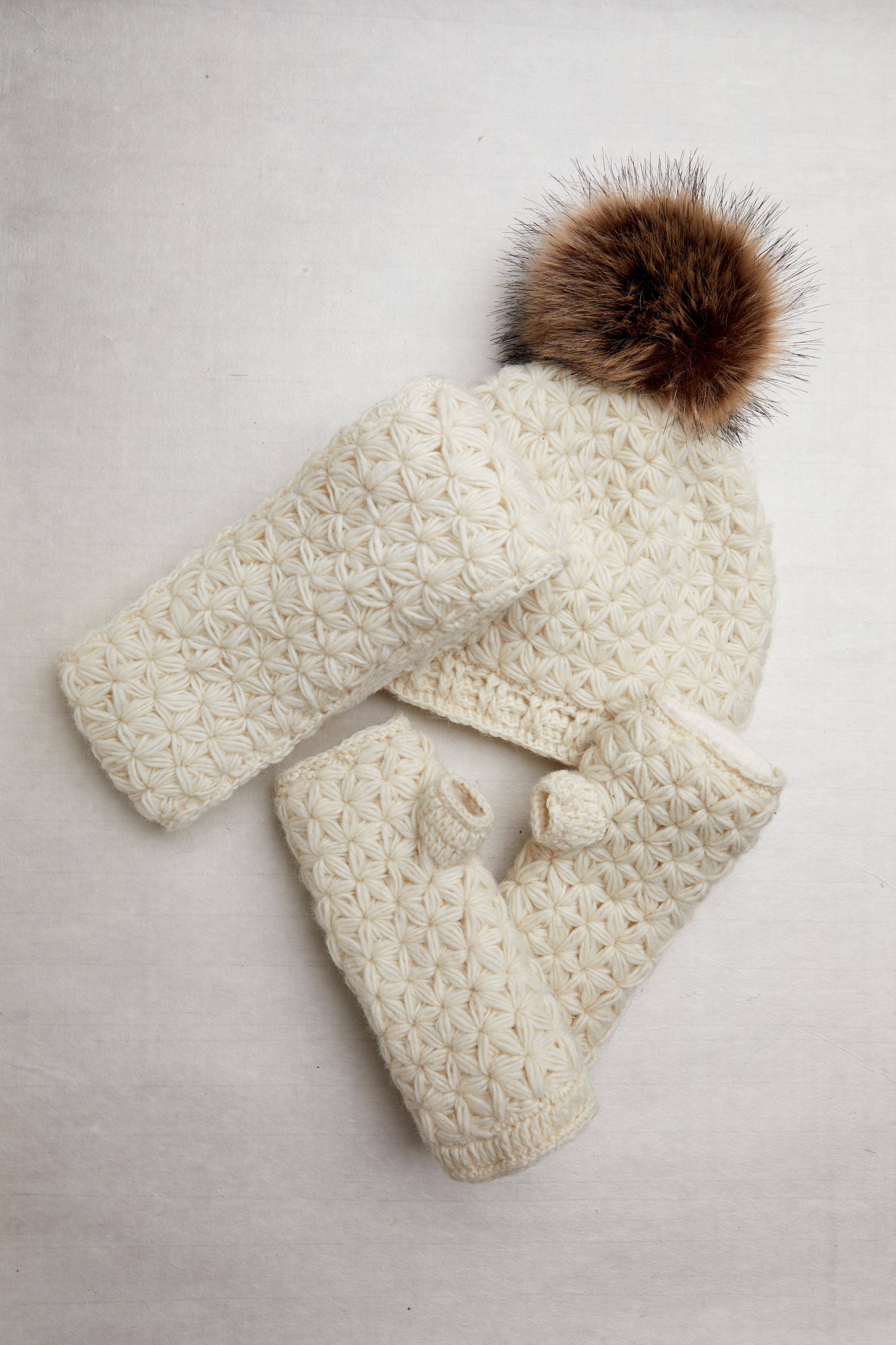 By Many Hands - Wholesale Hand Warmer - Addison Ecru Crochet Handwarmers3