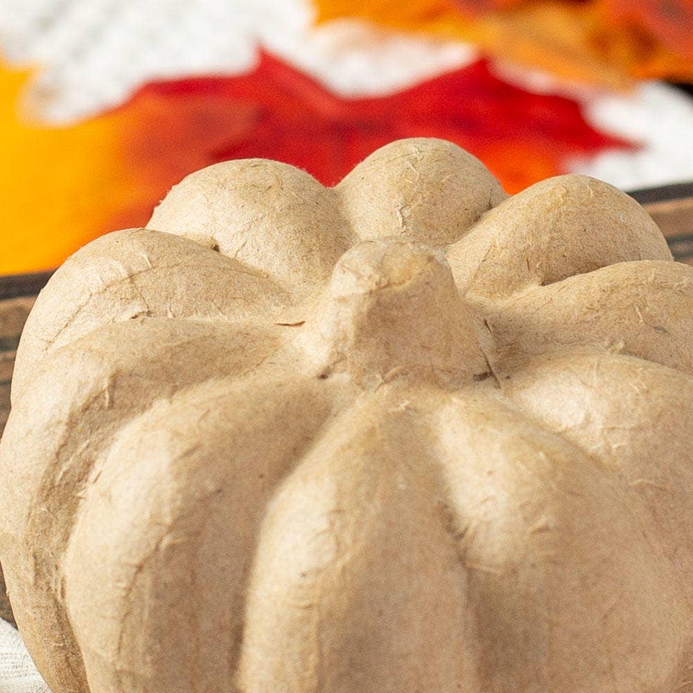 Factory Direct Craft - Wholesale Decorative Tabletop Object - Paper Mache Pumpkin - 2-1/2" x 3-1/4" Dia. 1