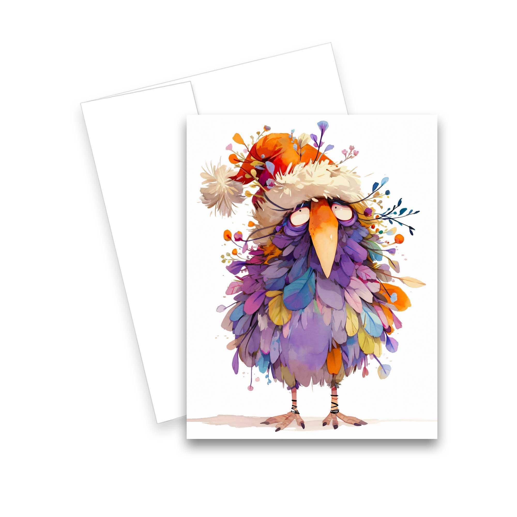 Aria Rae - Wholesale Christmas Card - Assorted Christmas Funny Bird Note Cards, Set of 64