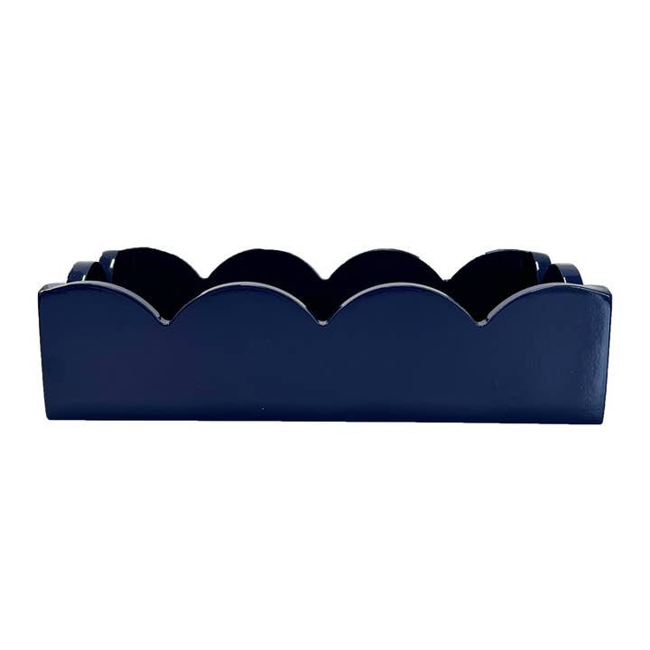 Suporte para Toalhas de Convidado com Bordas Recortadas WH Lacquer | Azul Marinho por atacado de WH Hostess Social Stationery