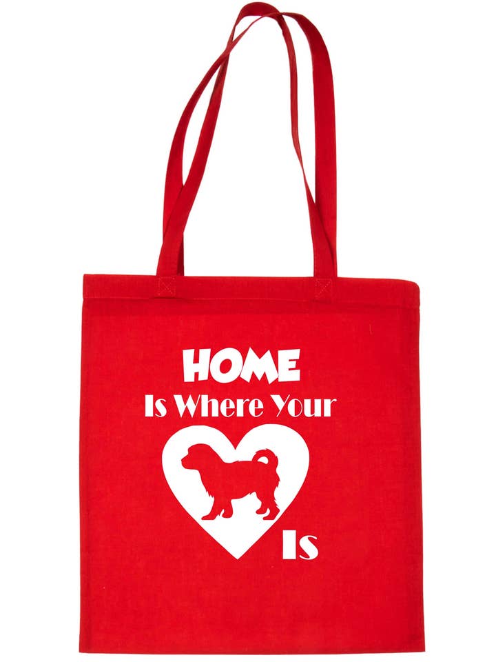 Home Is Where Your Cavachon Dog Is Funny Dog Lover Gift Shopping Tote Bag for wholesale by Print4U