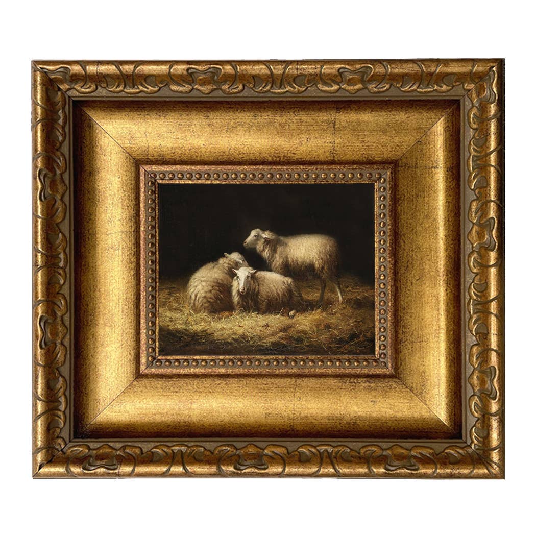 Madison Bay Co. - Historical Home Decor Reproductions - Wholesale Painting/Drawing - Sheep in the Hay Framed Painting Print on Canvas6