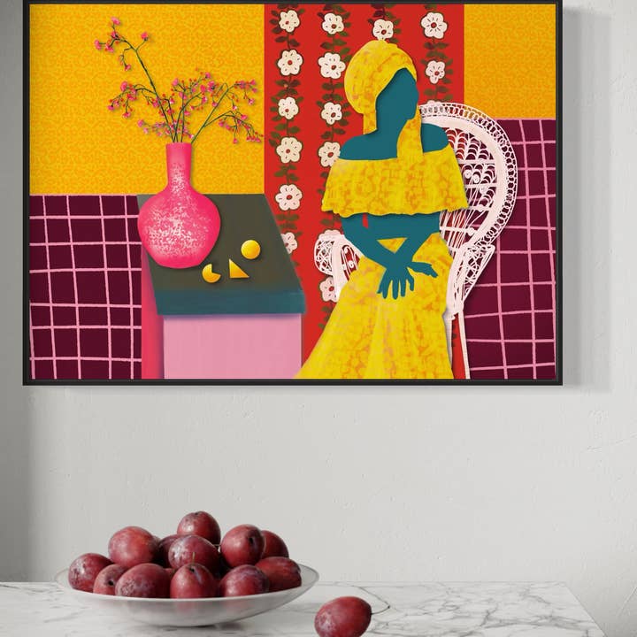 Studio Angelart - Wholesale Art Print - Woman in Yellow Dress – Luxury Edition Art Print1