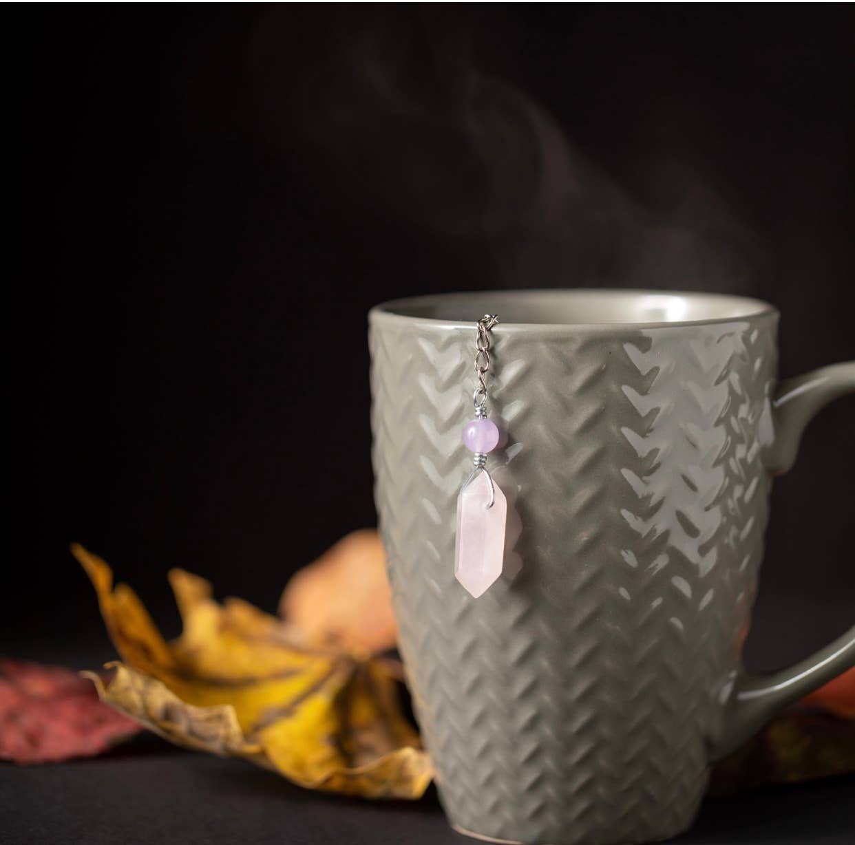 Kinley Jewelry - Wholesale Tea Strainer/Infuser - Tea Infuser Self Love Rose Quartz Crystal Charmed Kitchen 1