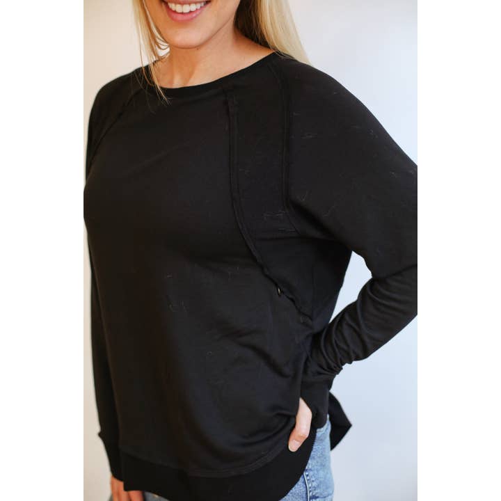 Movemama Apparel - Wholesale Nursing Top - Maternity - FINAL SALE - Free Flowing Long Sleeve Nursing Top6
