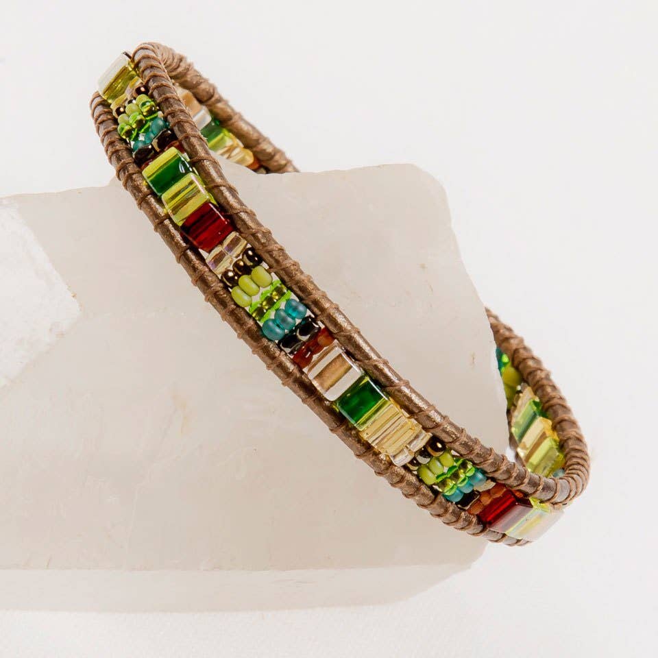 Altiplano - Wholesale Beaded Bracelet - Handmade Bracelet Miyuke Bead and Leather3