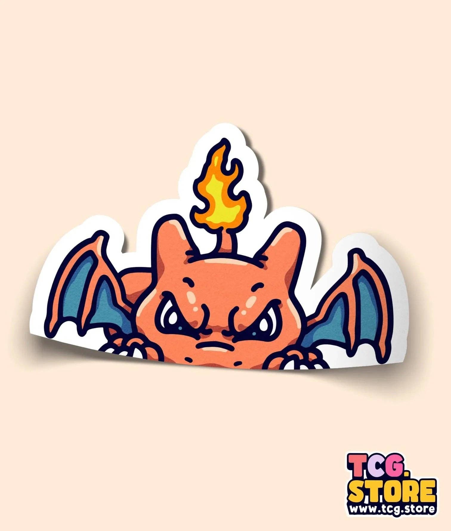 TCG.Store - TCGDOTSTORE - Wholesale Sticker - Charizard Peeking Pokémon Sticker1