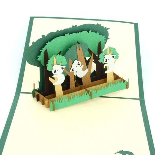 3 Koalas 3D for wholesale by Henry Pop Up Cards