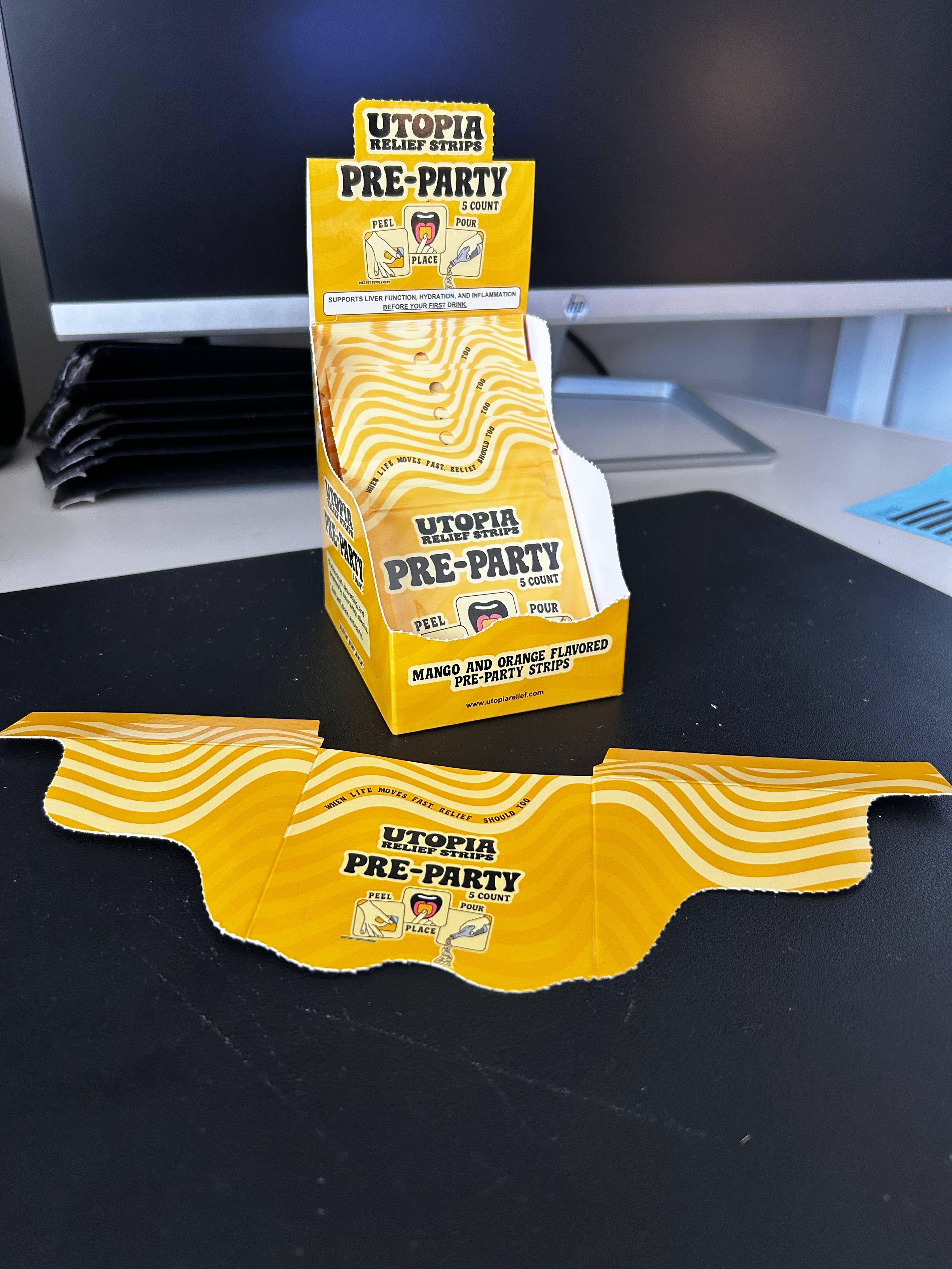 Utopia Relief Strips - Vendita all'ingrosso Vitamine/integratori orali - Strisce Pre-Party (5 pezzi) - Espositore da banco incluso10