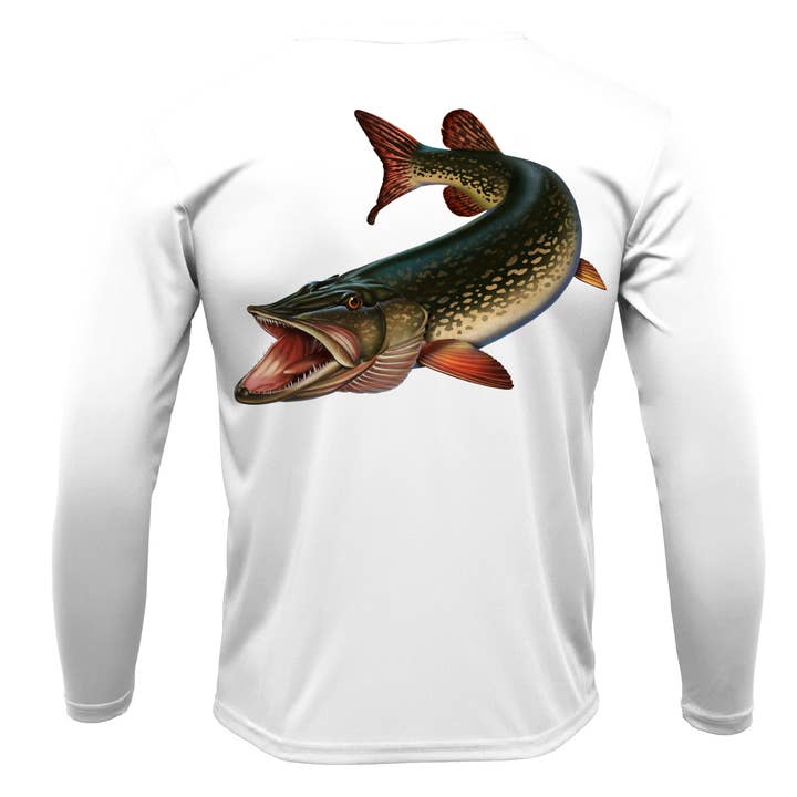 Florida Freshwater Born Pike Men's Long Sleeve UPF 50+ Dry-Fit Shirt for wholesale by Saltwater Born