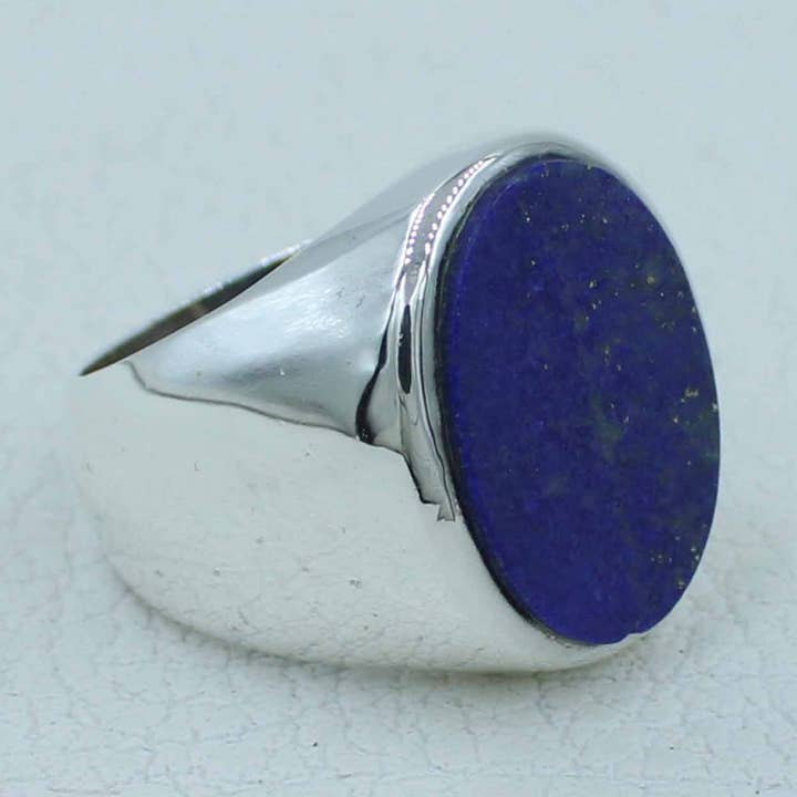Anillo para hombre con lapislázuli en plata de ley para venta al por mayor de Silvex Jewelry