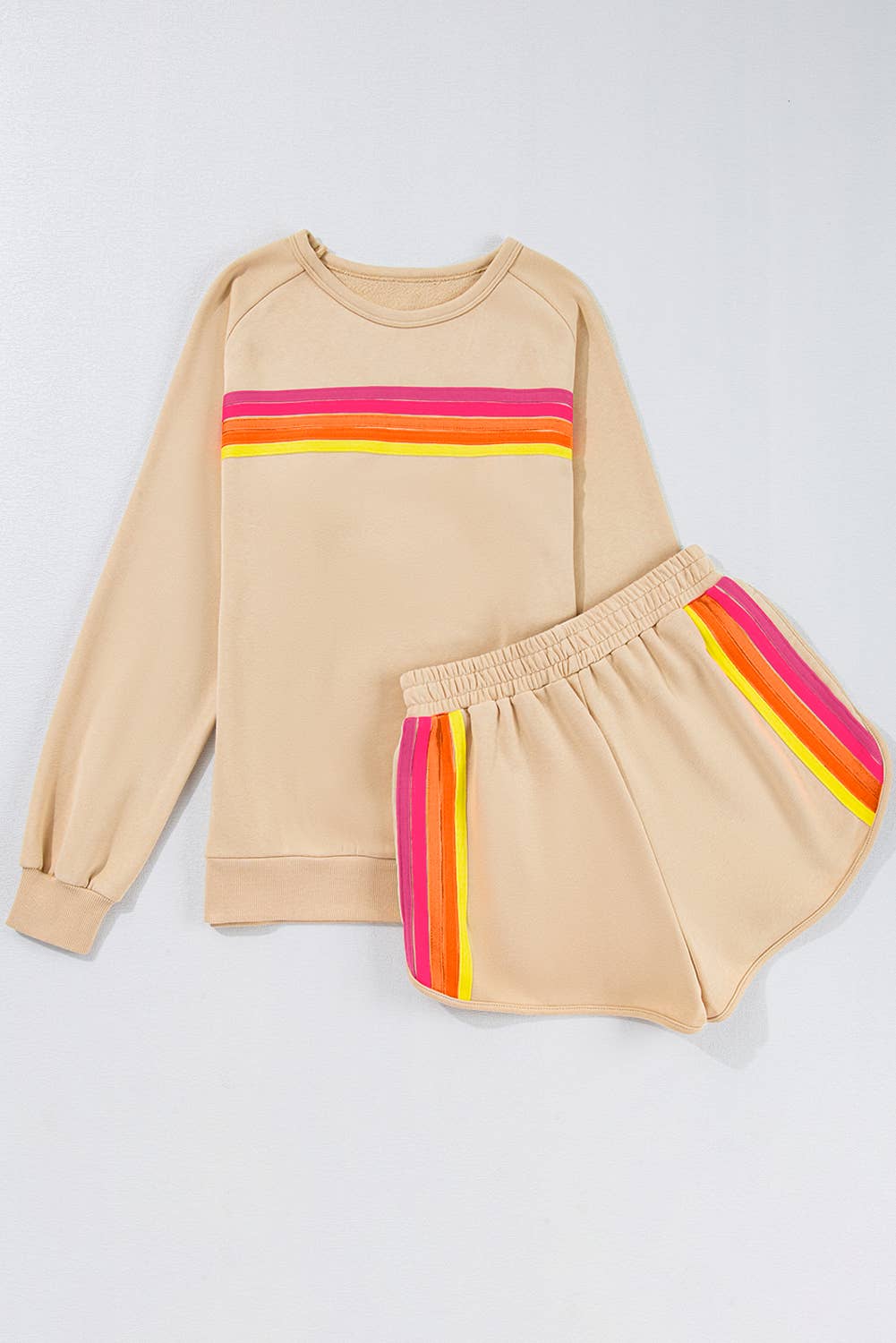 Babs + Birdie - Wholesale Lounge Set - Women's - Kenzie | Stripe Pullover and Shorts Two Piece Casual Set7