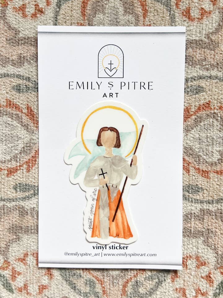 Autocollant de Sainte Jeanne d'Arc pour la vente par Emily S Pitre Art