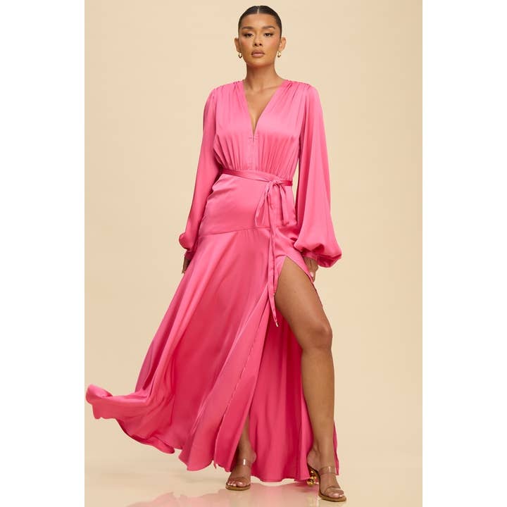 SATIN ULTRA MAXI GOWN for wholesale by Luxxel