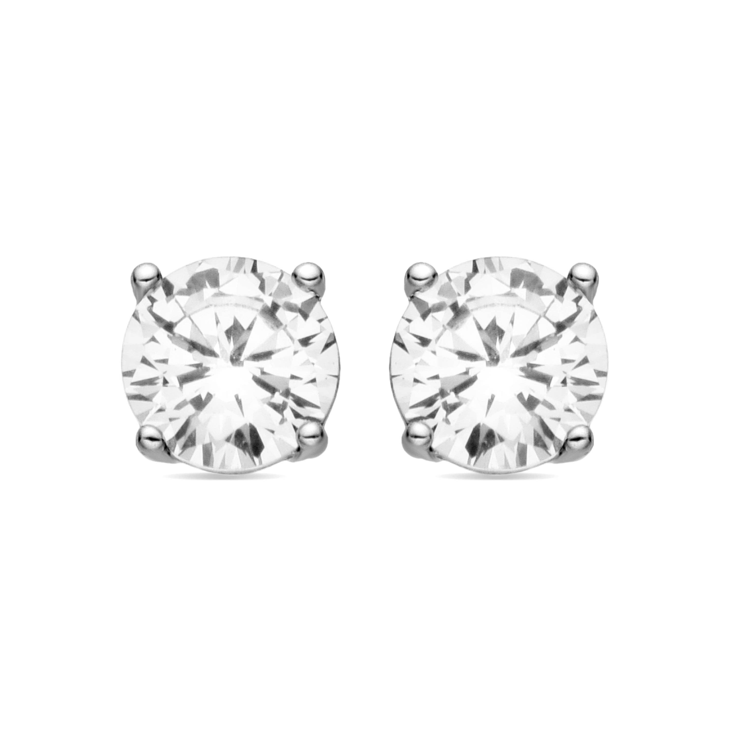 Luxenter - Wholesale Stud/Post Earrings - Pendientes con Circonita Brillante acabado plata - Verak0