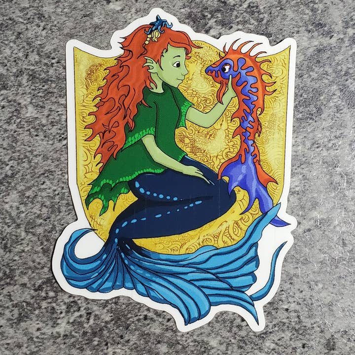 Dragon Art - Wholesale Sticker - Mermaid Wishes and fish Kisses