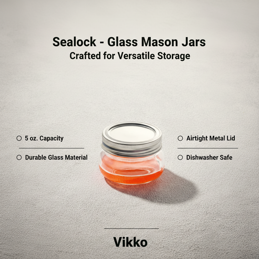 Kadra Kitchenware - Wholesale Jar - Sealock - Glass Mason Jars , 5 oz.3