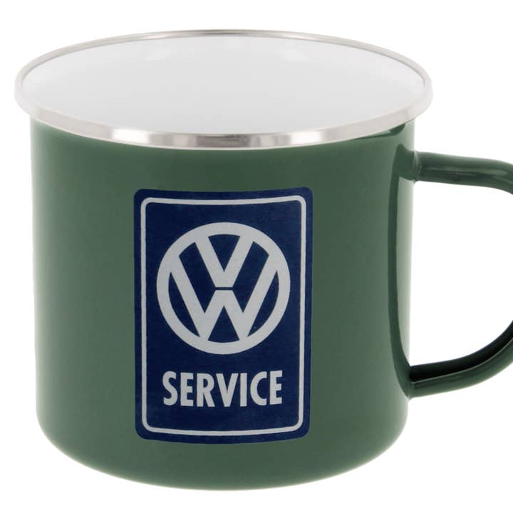 VW Bus Outdoor Enamel Mug 500ml - VW Service/Petrol for wholesale by VW Collection by BRISA