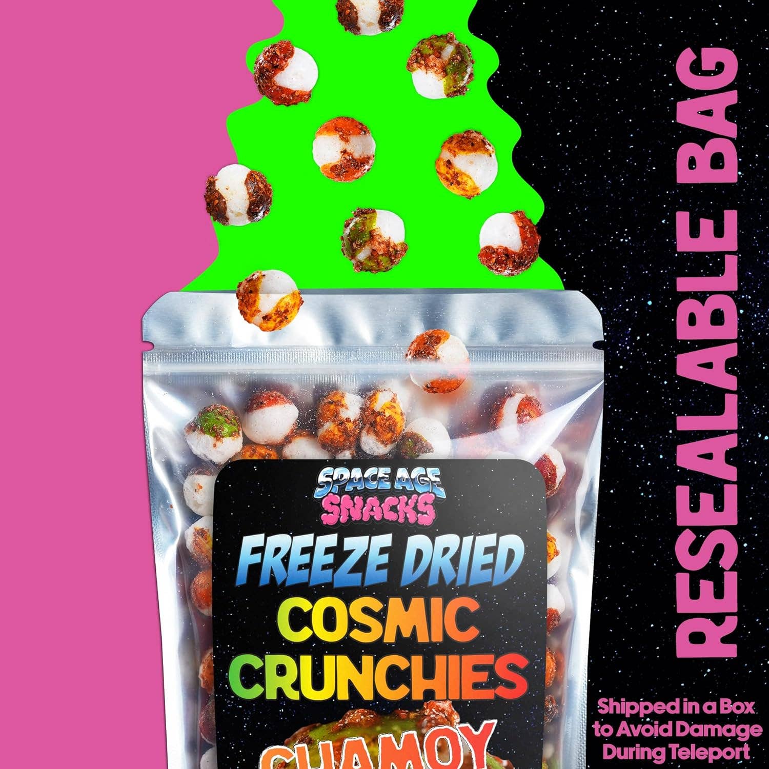 Space Age Snacks - Wholesale Hard Candy - Freeze Dried Chamoy Cosmic Crunchies (5 Ounce)3
