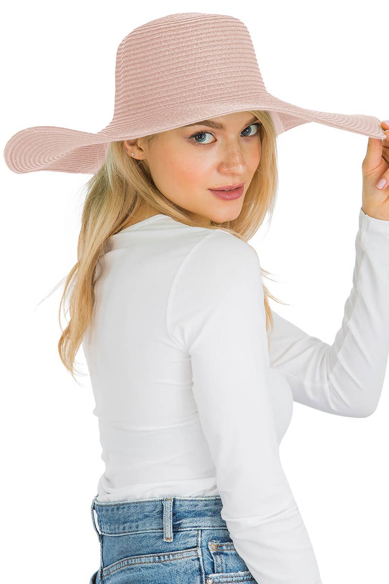 Cap Zone - Venta al por mayor Sombrero de paja - Mujer - Sombrero de sol de paja con tejido apretado, color sólido y ala ancha flexible57