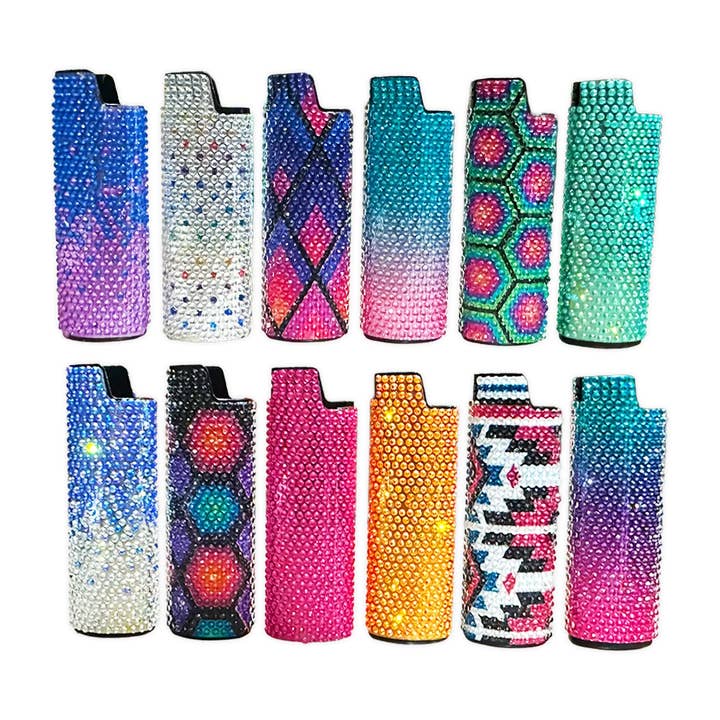 Novelty Brands - Wholesale Retailer Display - Home & Living - Rhinestone Lighter Holder Case Assortment Boxed - 12/Display2