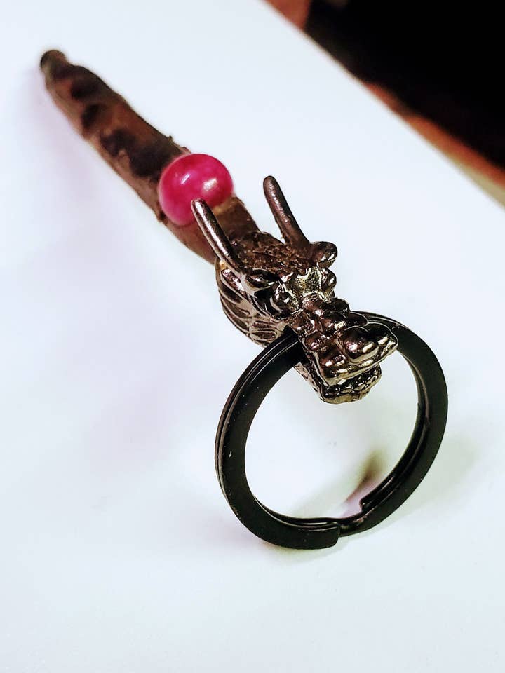 Good Luck Lottery Keyring, Scratching Tool, Dragon on Bloods for wholesale by Luckytalisman