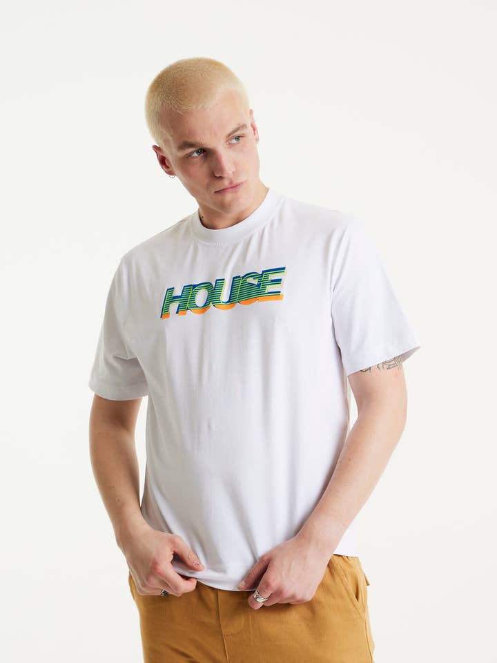 House of Holland unisex vit överföring tryckt t-shirt för wholesale av House Of Holland