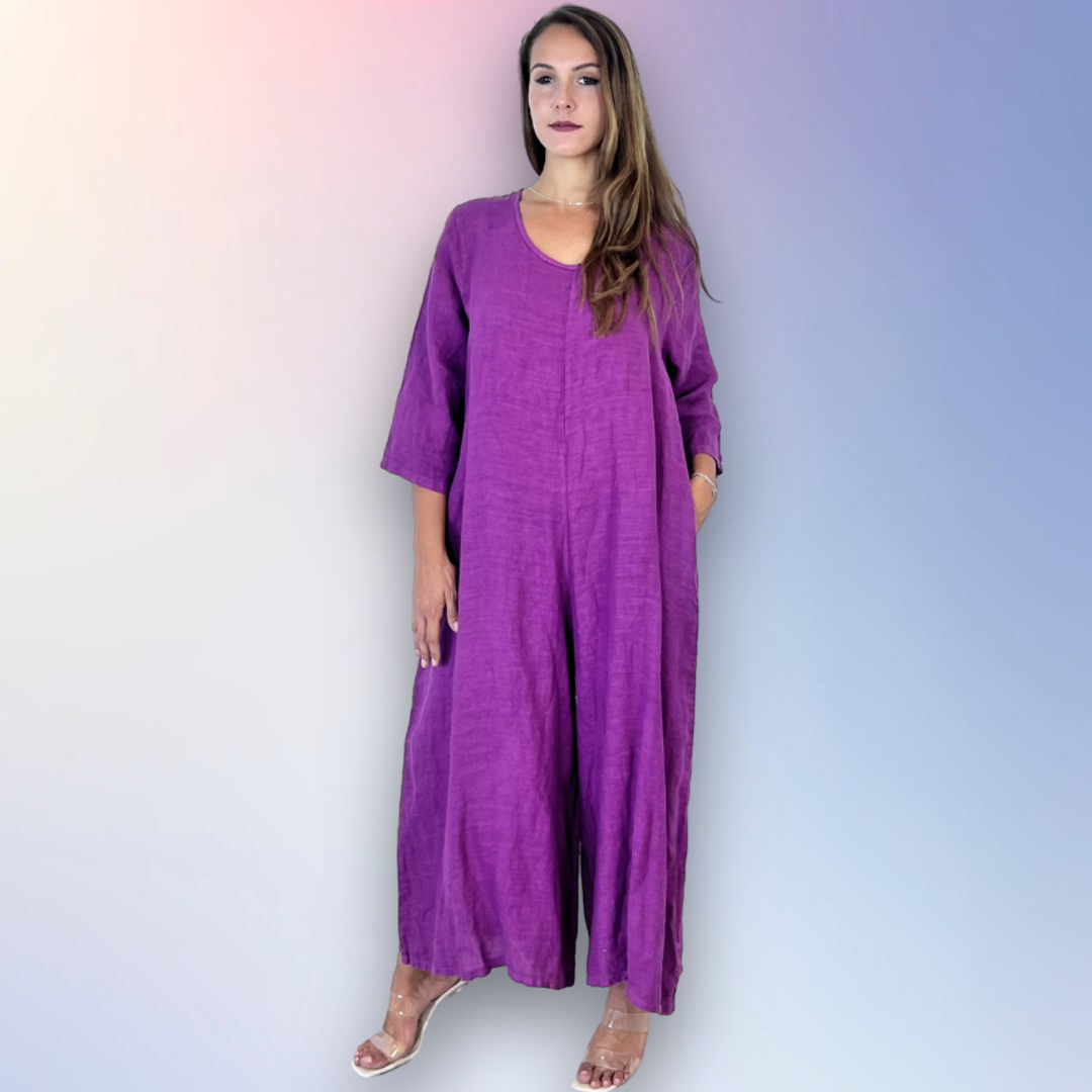 Linen & More - Vente Robe – femme - REF 2952 COMBINAISON À MANCHES EN 100 % LIN8