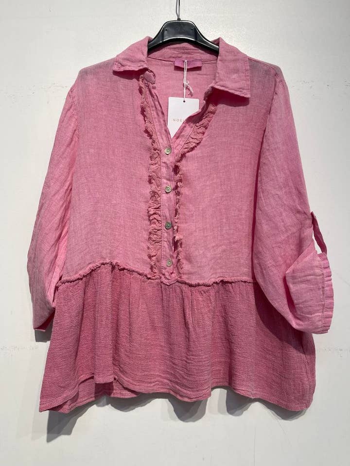 NOELINE - Wholesale Blouse - Women's - Linen and cotton blouse 07485