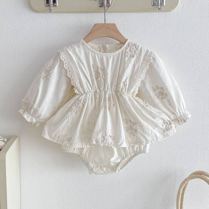 Autumn Arrival Baby Girls Long Sleeves Flowers Pattern Embroidered bodysuit for wholesale by MyKids-USA®