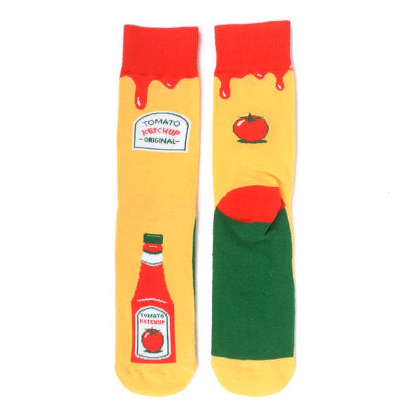 YW Men's Ketchup Bottle Novelty Socks for wholesale on Faire2