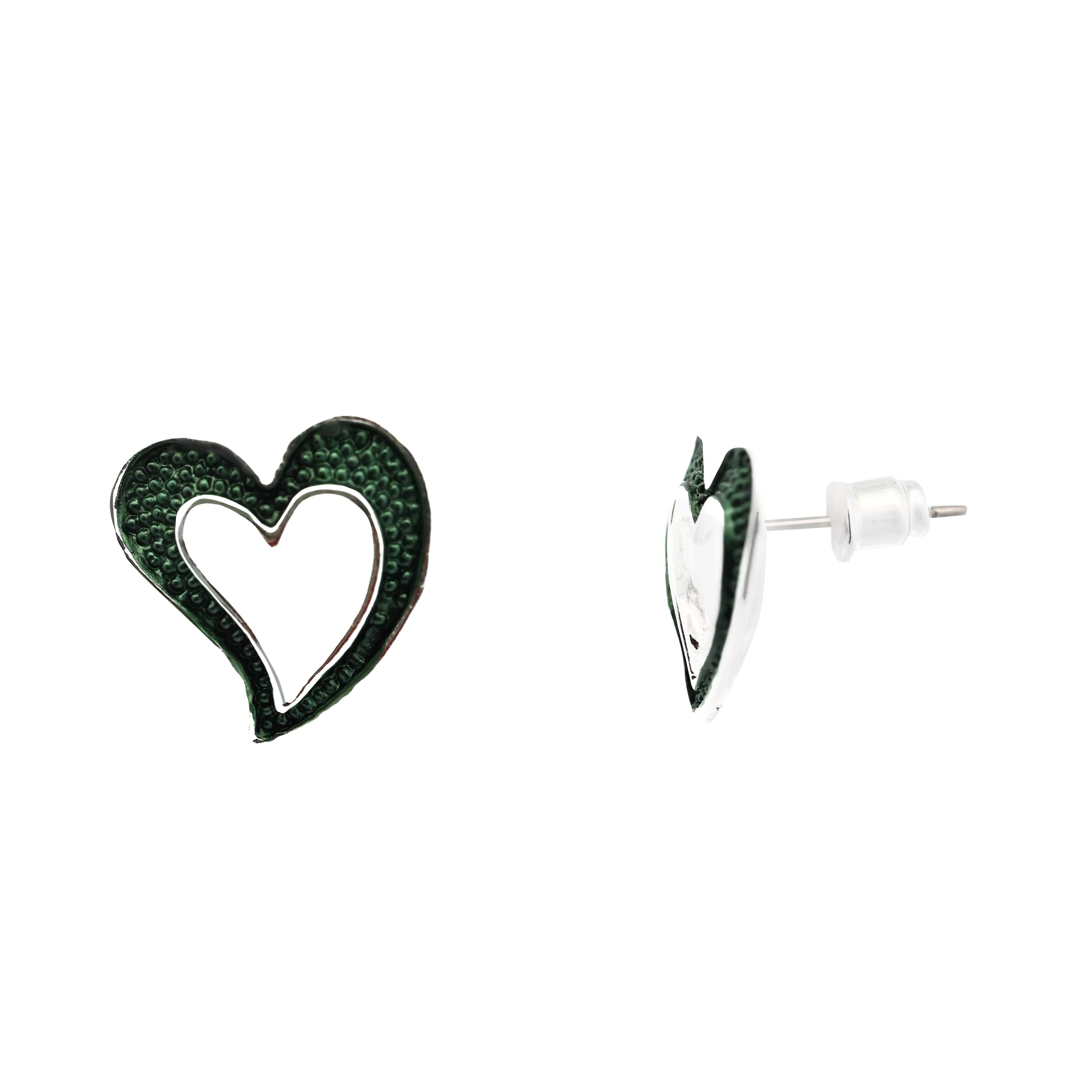 AMORINO SRL - Wholesale Stud/Post Earrings - ENAMELED HEART EARRINGS - SW2424A1543