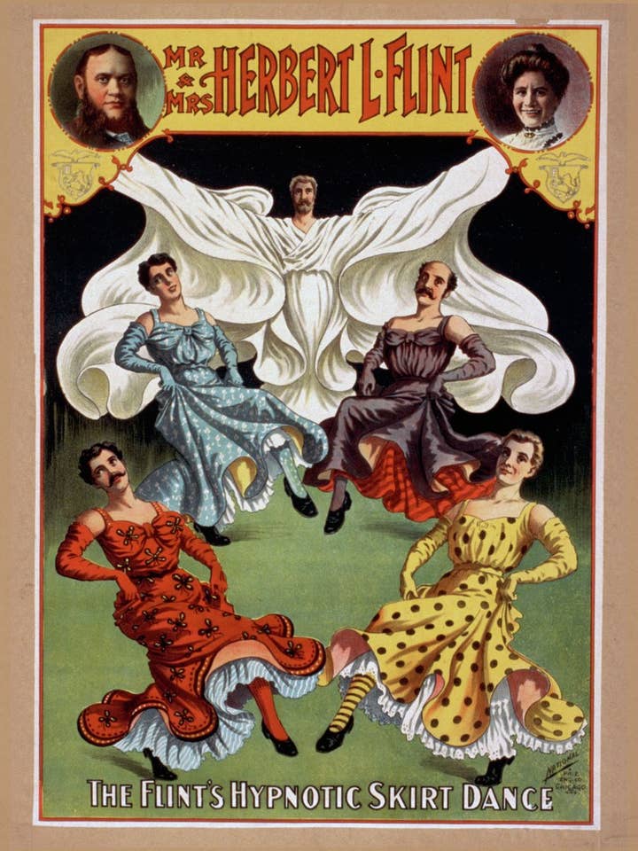 The Flint’s Hypnotic Skirt Dance - 1895 for wholesale by Flashback Shop