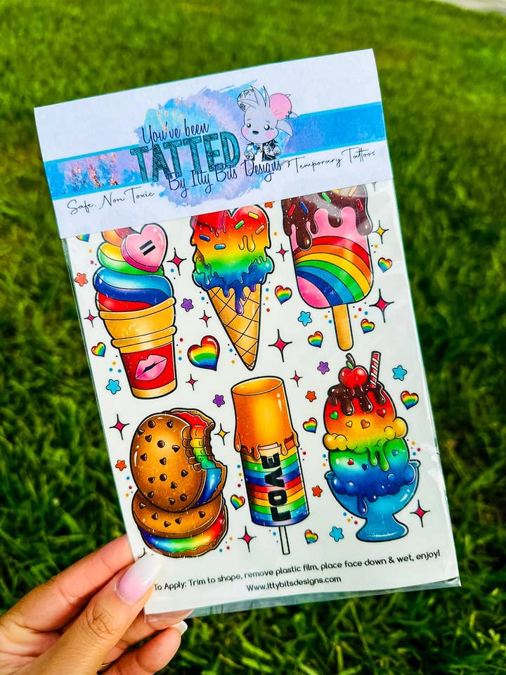 Tatouages Temporaires Pride Pops pour la vente par Itty Bits Designs