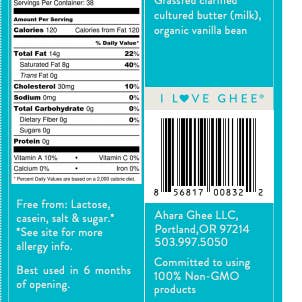 AHARA RASA - Wholesale Butter - Vanilla Dream Ghee6
