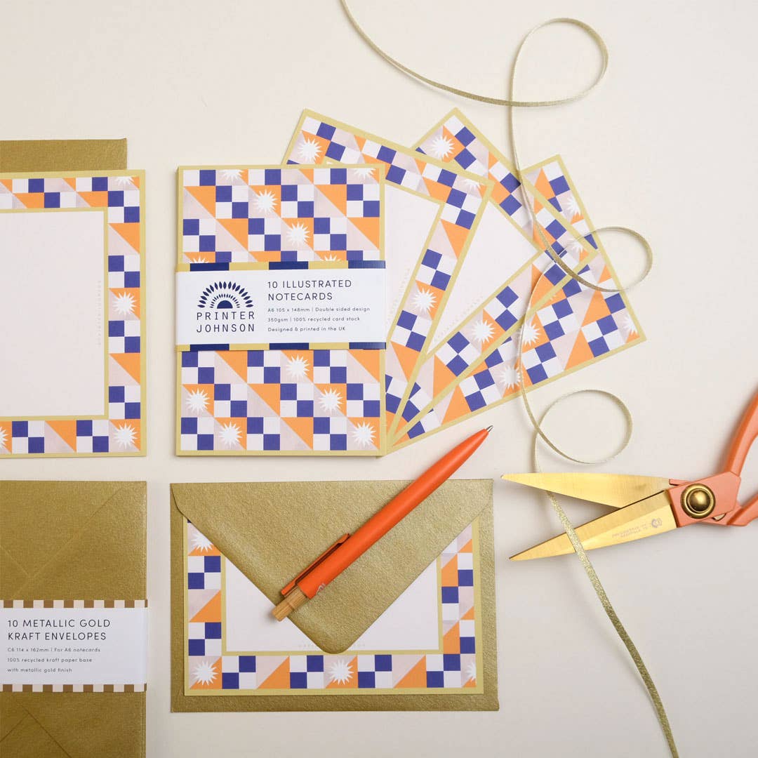 Printer Johnson Ltd - Wholesale Envelopes - Metallic gold kraft envelope set | 10 C6 notecard envelopes3