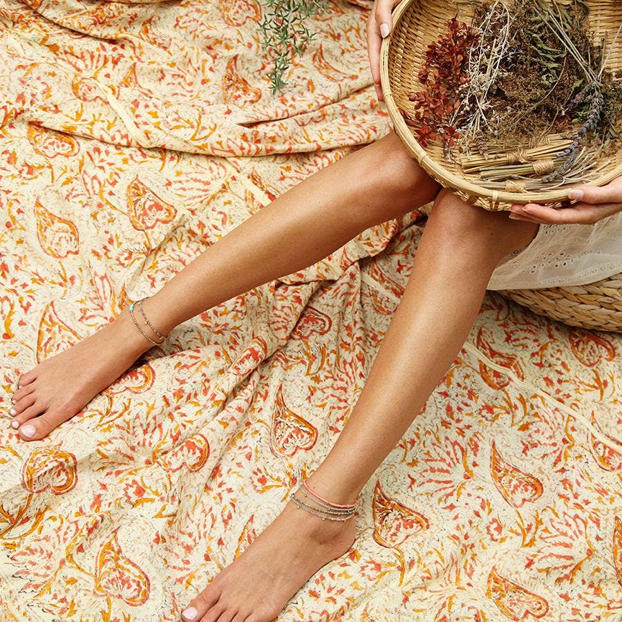 gold & gray - Wholesale Anklet - Pink Opal and Gold Flowers Anklet1