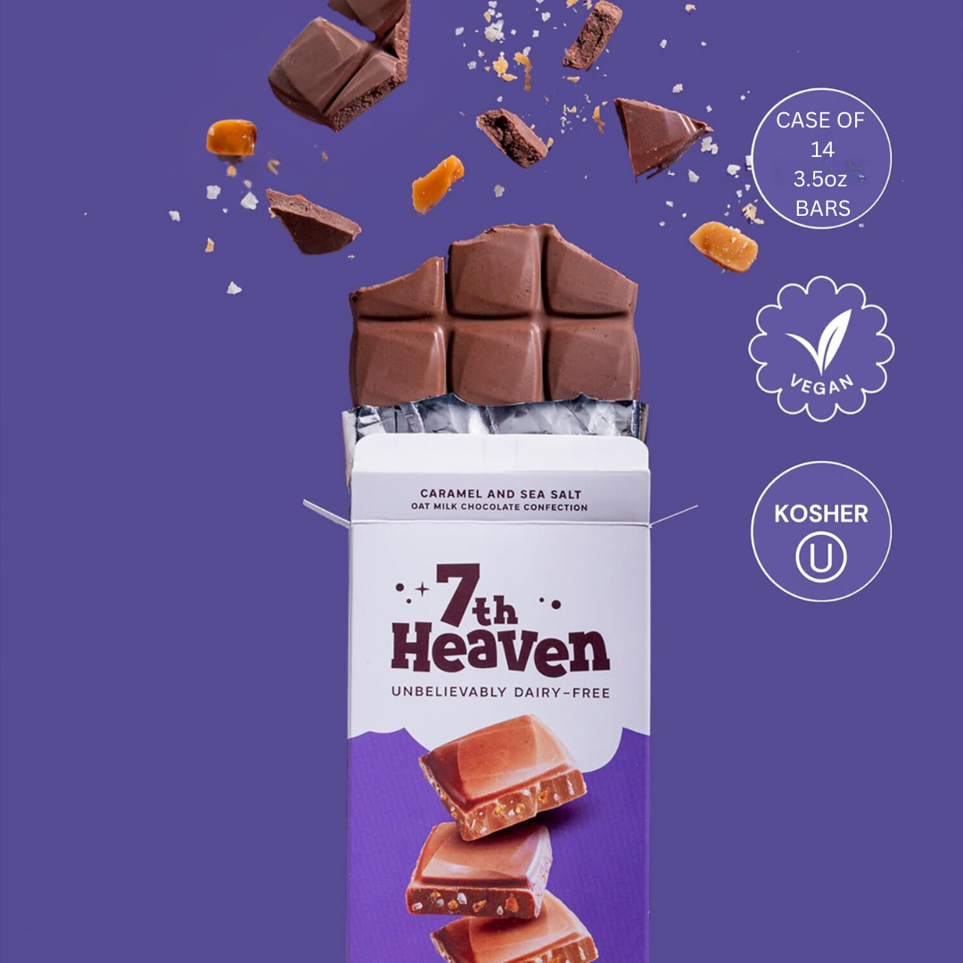 7th Heaven Chocolate - Wholesale Chocolate Bar - Vegan Oat Milk Chocolate Bar: Caramel & Sea Salt, Dairy-Free2