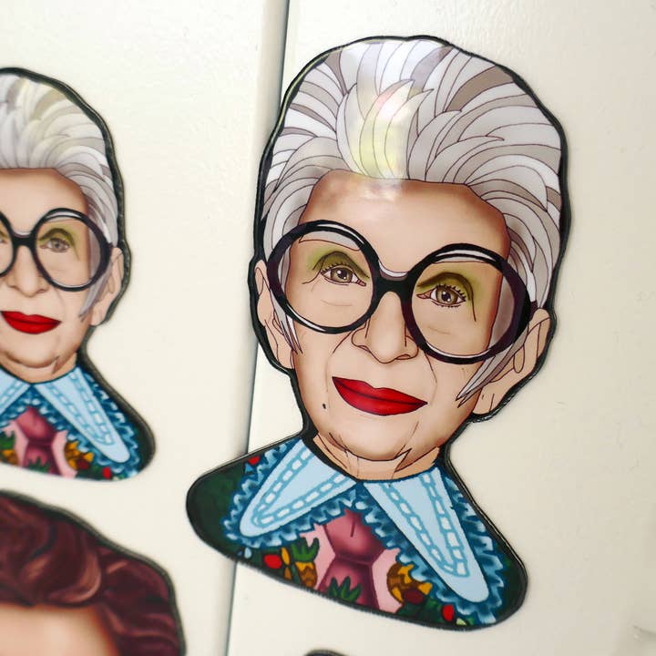 THE PAPER IDOLL - Wholesale Magnet - Iris Apfel magnet 3 or 4 in, Fashion icon merch1