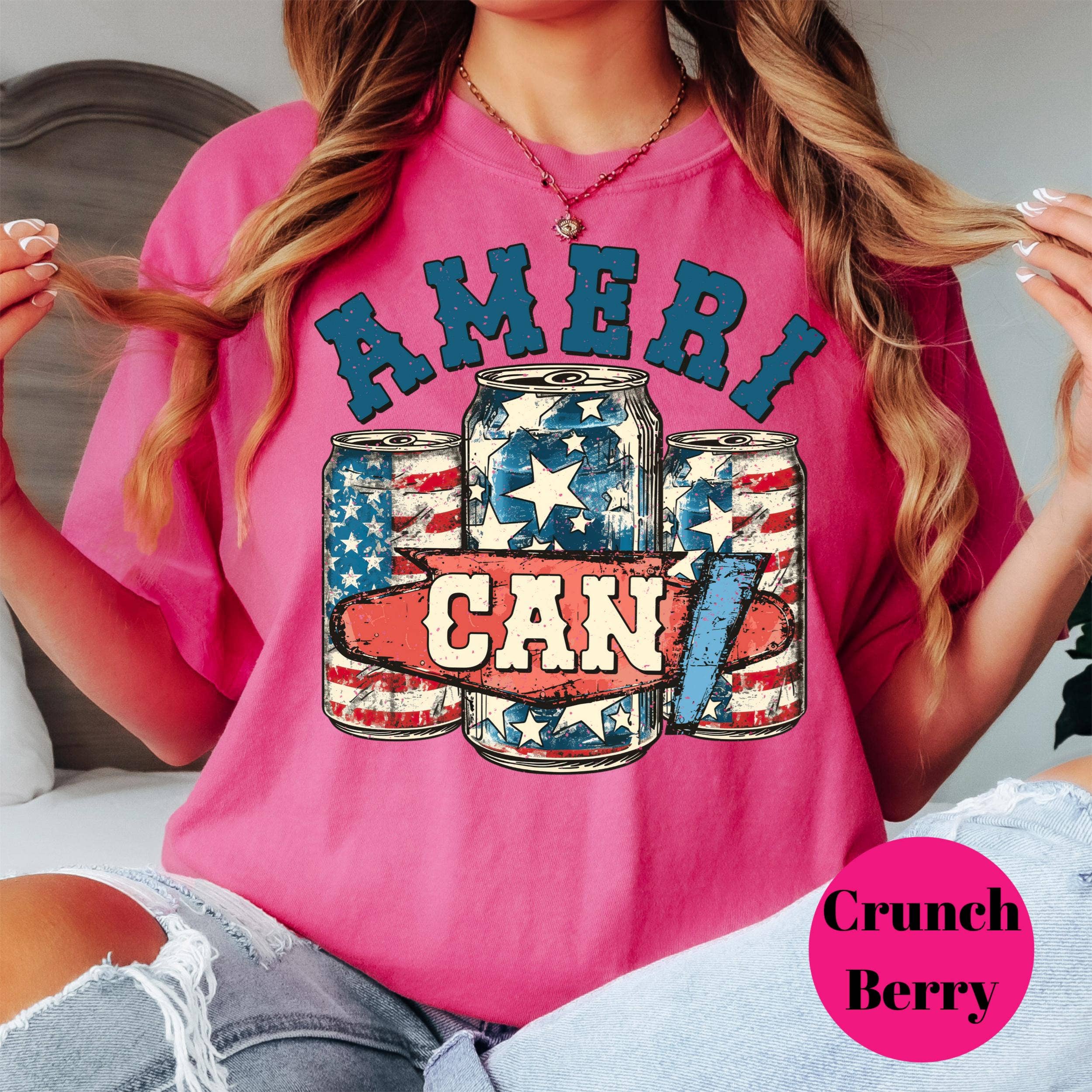 Epic Life  - Designed - Wholesale Screen Printed T-Shirt - Women's - AmeriCAN Beer Shirt, Comfort Colors® Shirt, Patriotic 4th of July Tee, Funny USA Graphic Shirt, Red White and Blue Shirt, Summer Party Tee4