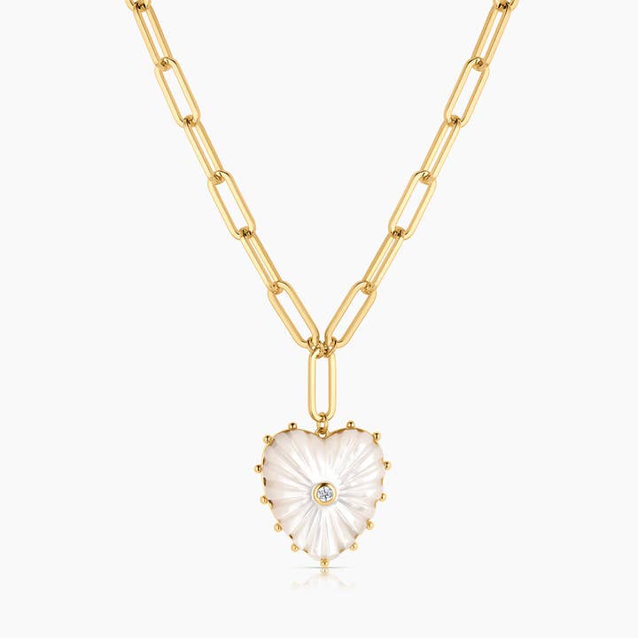 Malene Mother of Pearl Heart Necklace for wholesale by THATCH