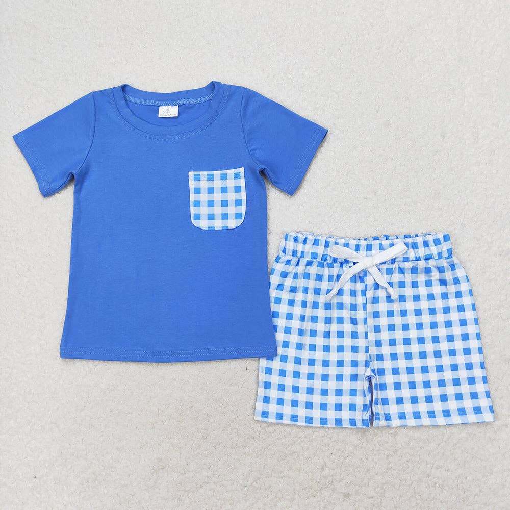 Aier Wholesale - Wholesale Top & Short Set - Kids - Sibling Baby Boys Cotton Pocket Top Shorts Outfits Sets7