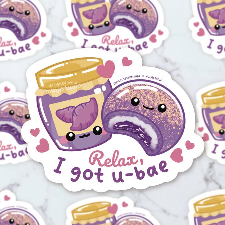 Relax I Got U-bae Vinyl Sticker, Ube lover, Ube sticker for wholesale by Muijistudio