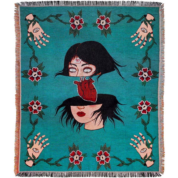 Warm People – Großhandel Überwurfdecke – Loslösung - Anatomisches Herz Gewebte Decke